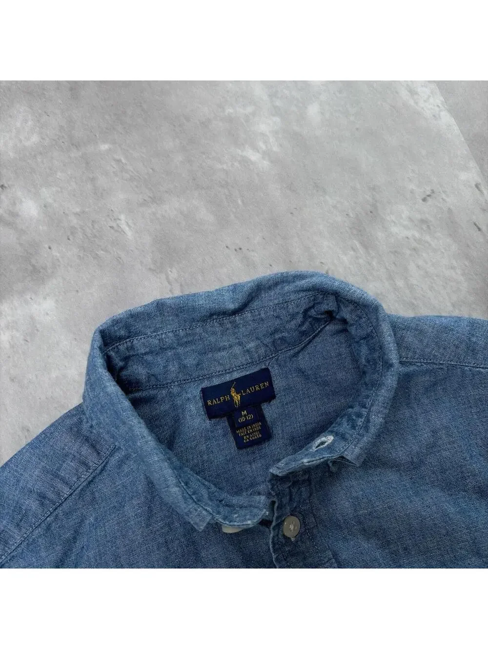 Y2 Blue Polo Ralph Lauren Linen Long Sleeve Button Up Shirt